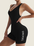 Enterizo Short Deportivo Espalda Cruzada Negro