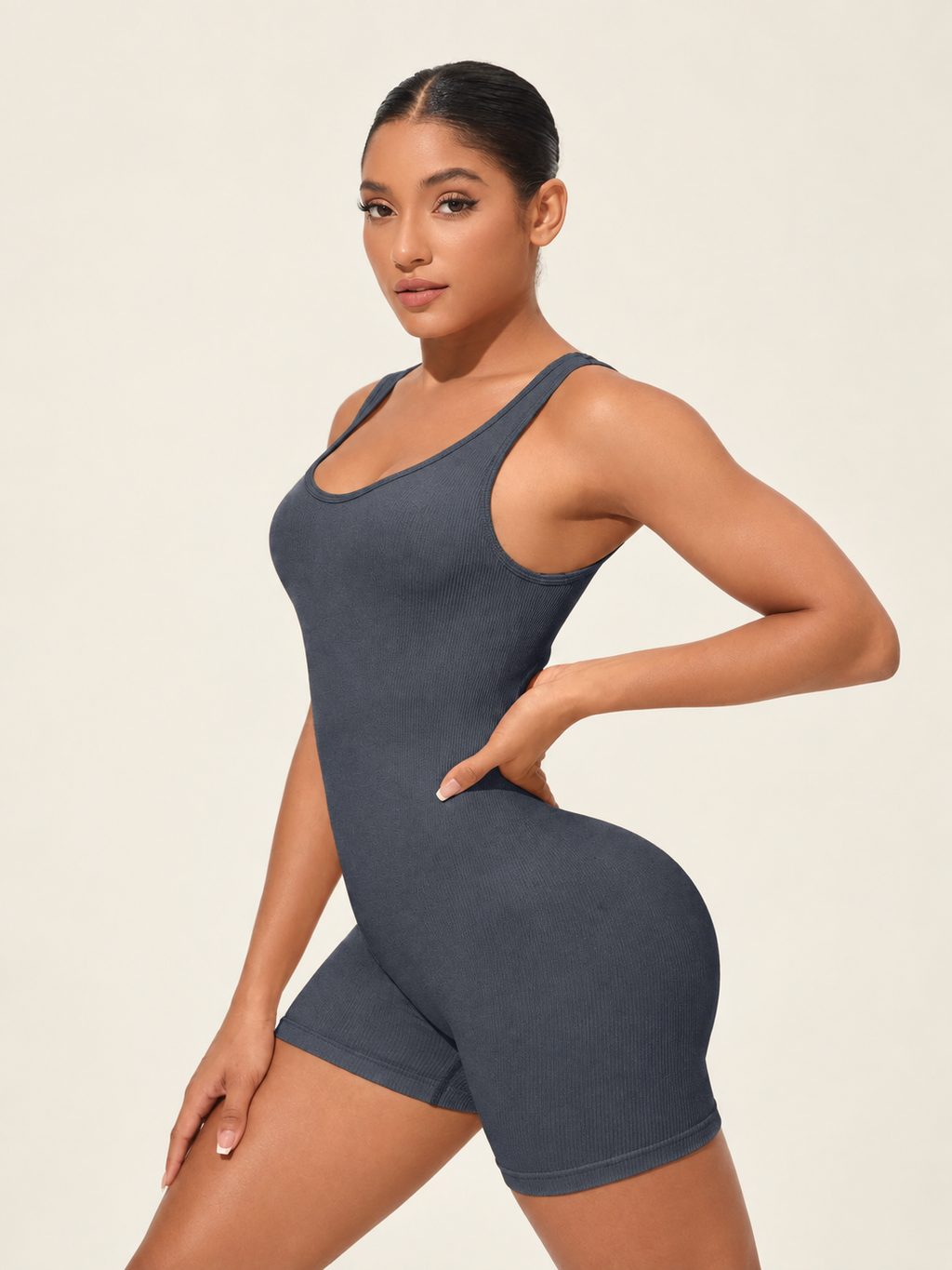 Enterizo Short Deportivo Gris Oscuro