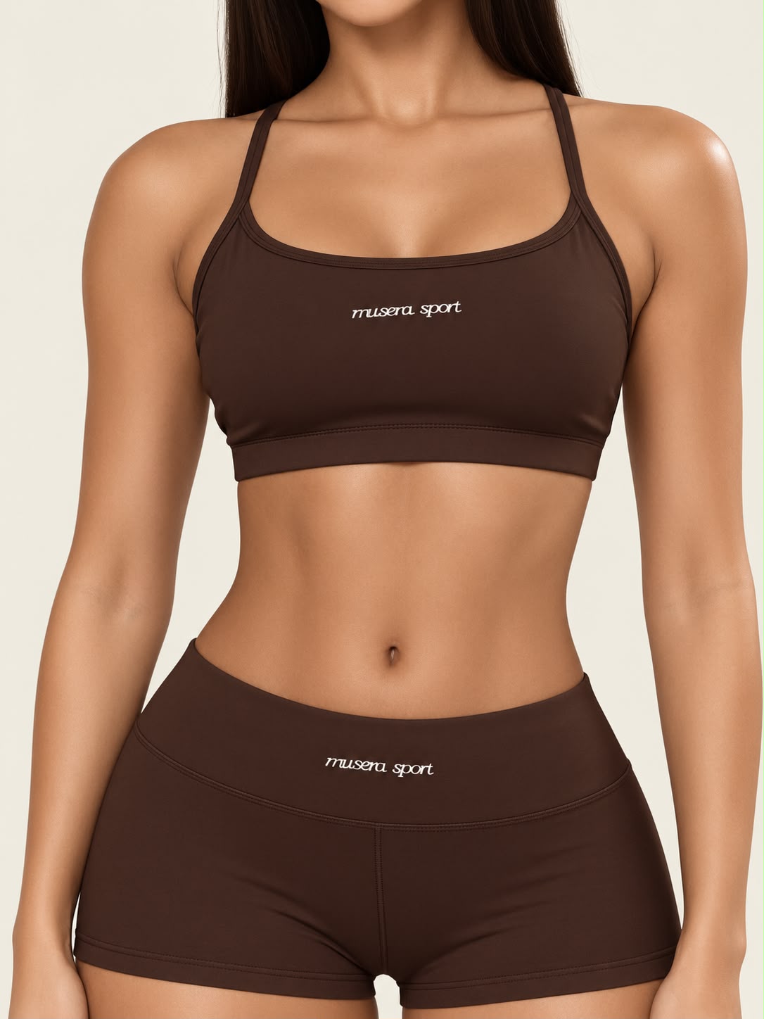 Conjunto Top y Short Marrón Chocolate