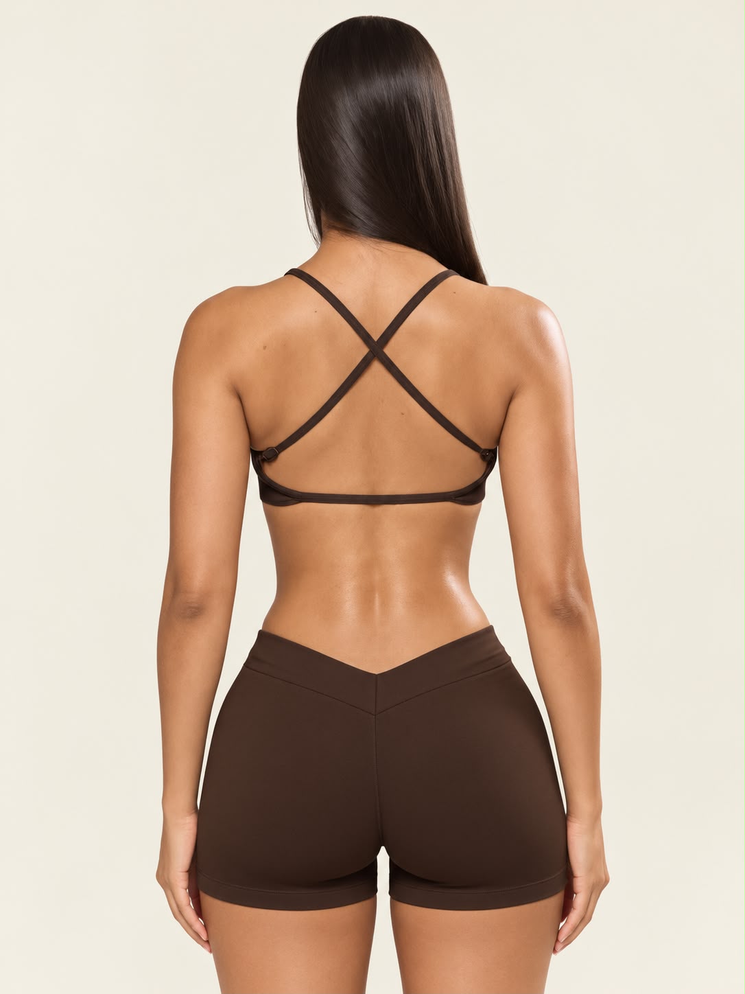 Conjunto Top y Short Marrón Chocolate