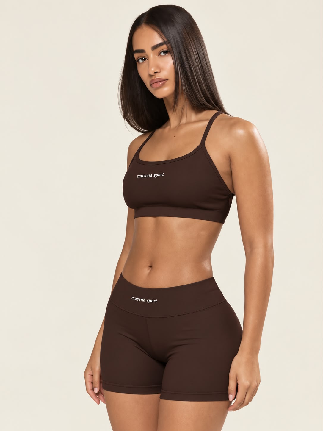 Conjunto Top y Short Marrón Chocolate