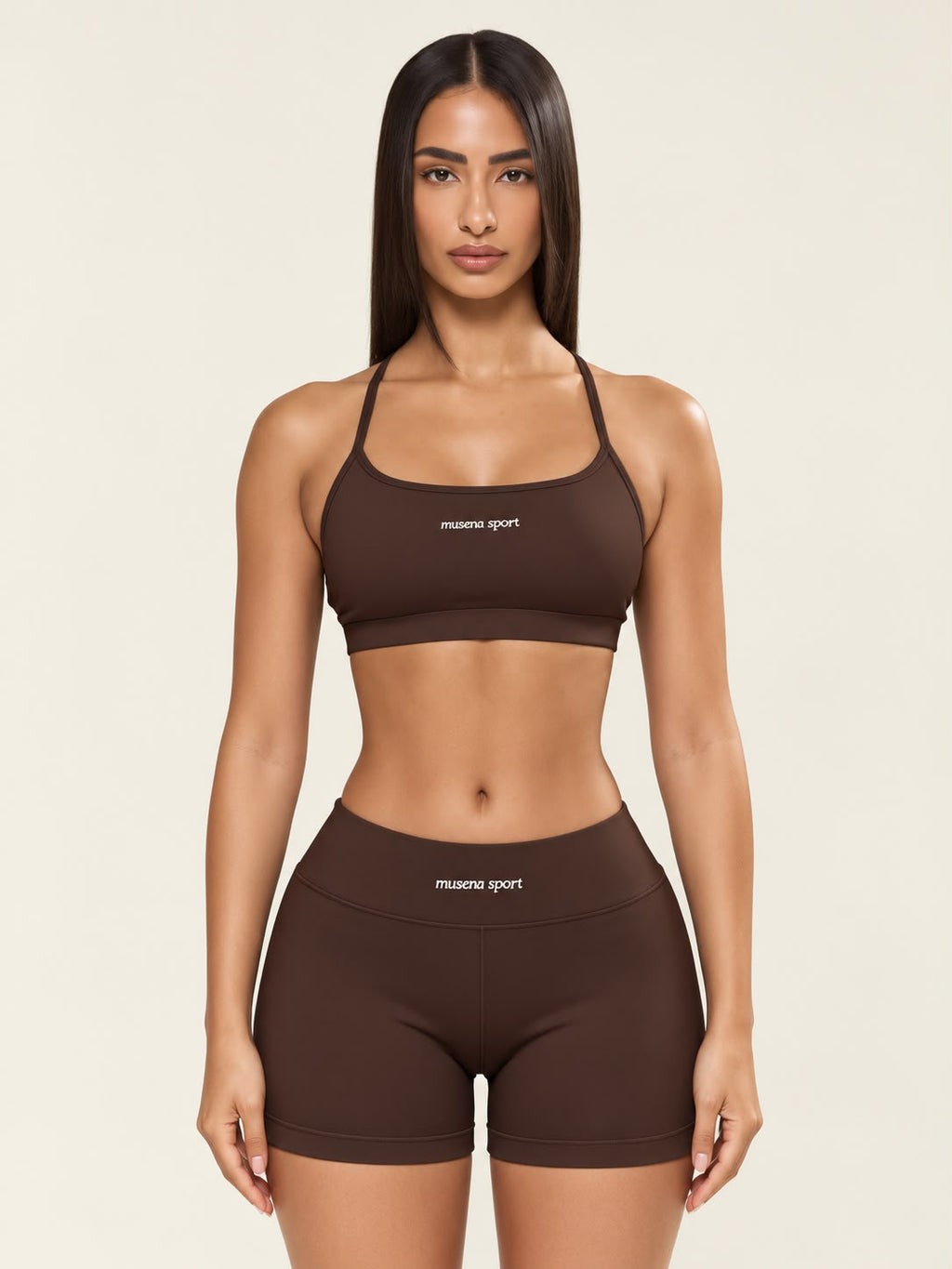 Conjunto Top y Short Marrón Chocolate