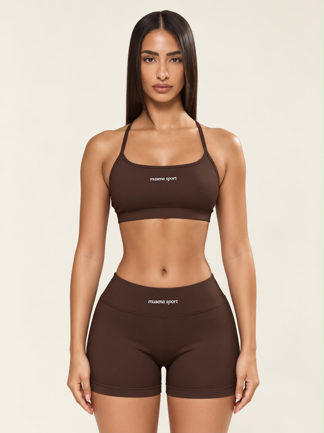 Conjunto Top y Short Marrón Chocolate