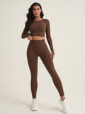 Conjunto  manga larga y leggings marron